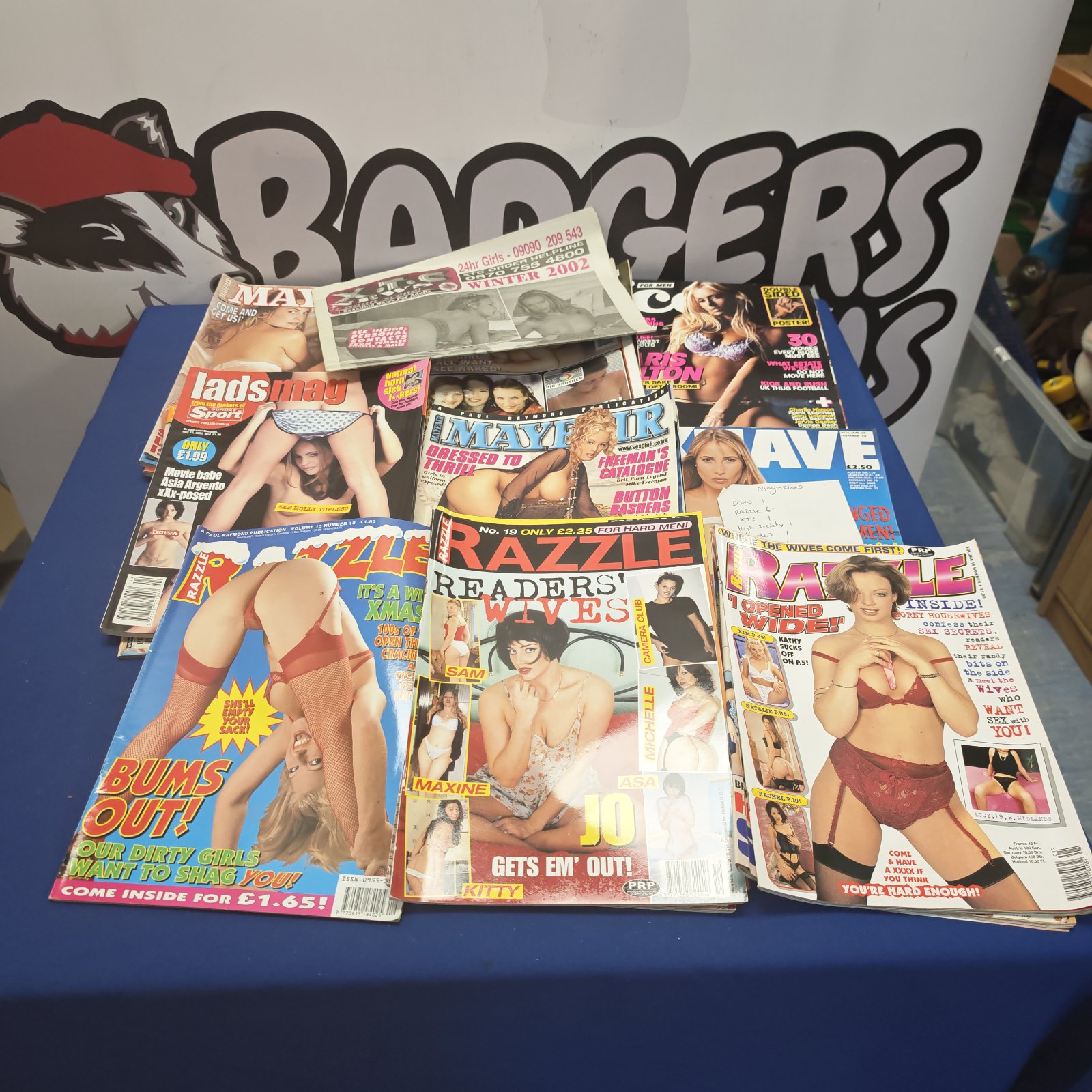 Vintage bundle of adult magazines including Razzle and Mayfair.