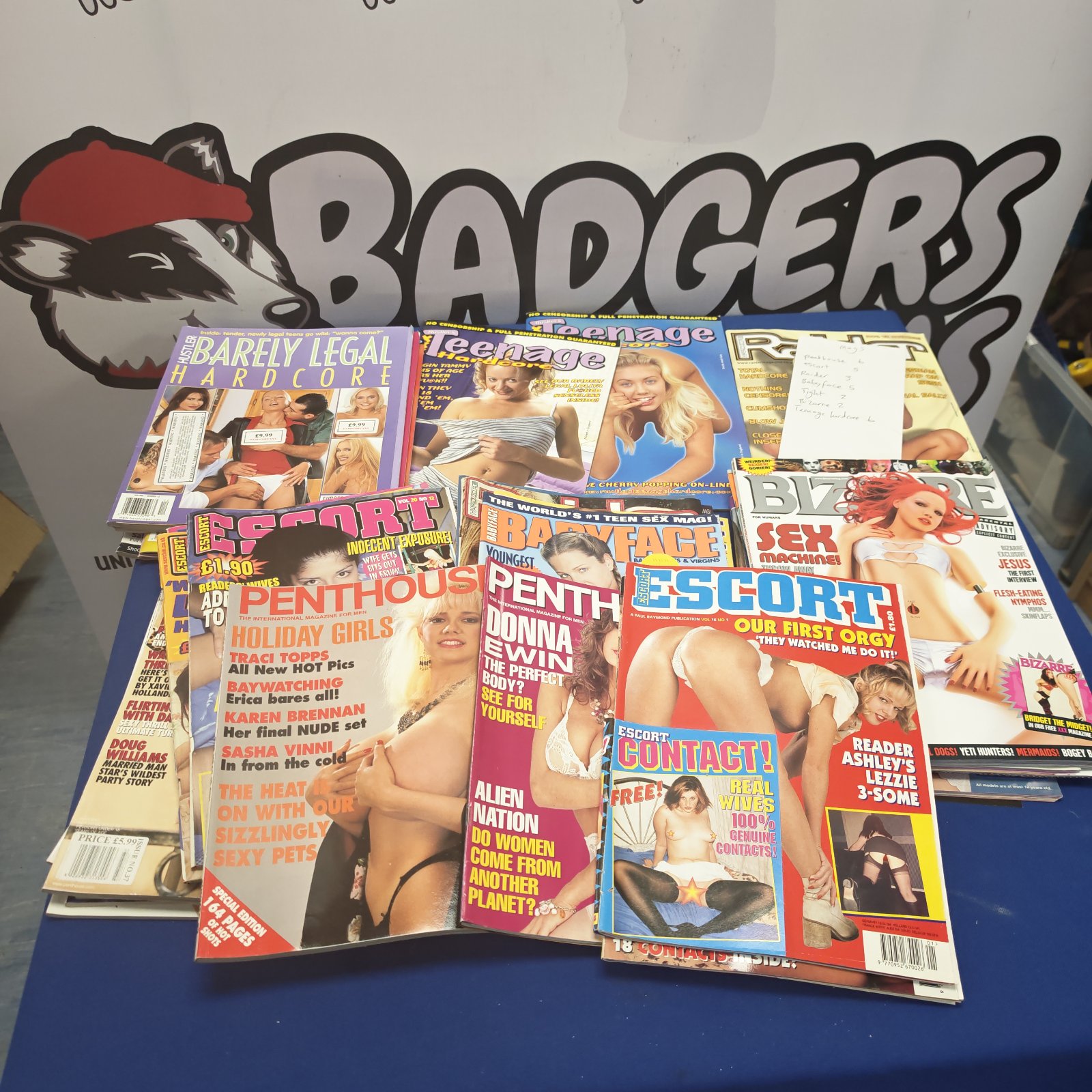 Mixed lot of vintage adult magazines including Escort and Teenage Hardcore.