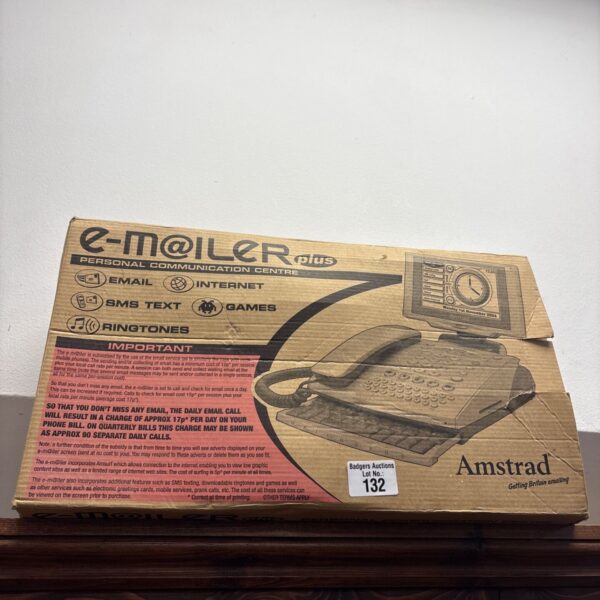 Original cardboard box for vintage Amstrad E-Mailer Plus communication centre