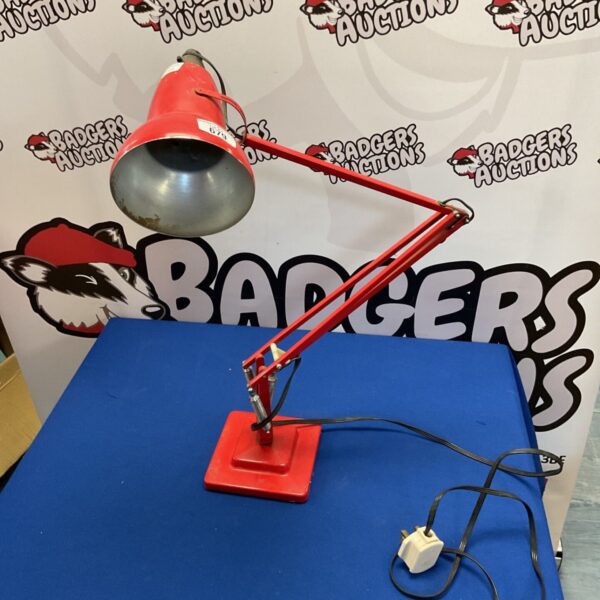 Vintage Herbert Terry Anglepoise 1227 desk lamp in red.