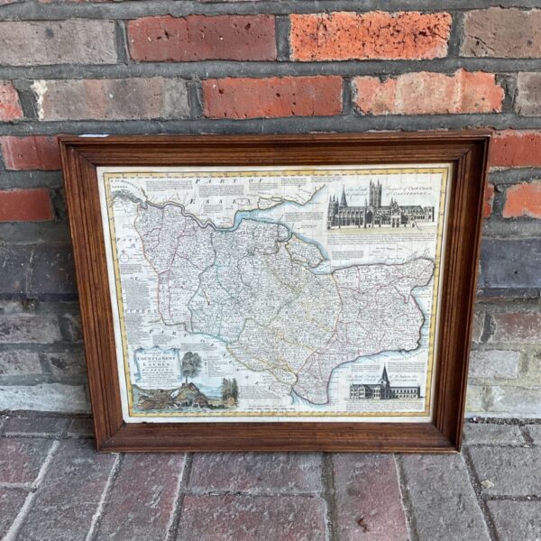 Antique hand-coloured map of Kent by Bowles & Parker.