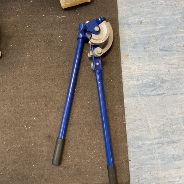 Blue Arctic Hayes professional pipe bender for metalworking.