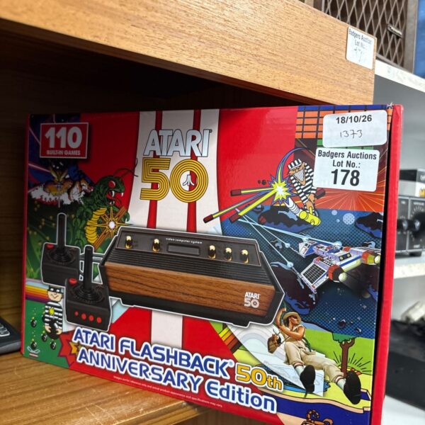 Atari Flashback 50th Anniversary Edition retro console with box.
