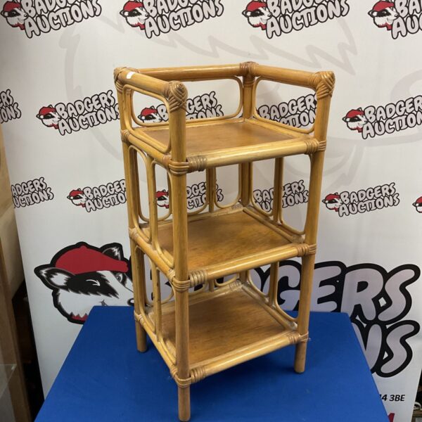 Vintage bamboo three tier pot stand for plants.