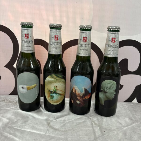 Set of four Beck's Art Labels 2008 limited-edition 275ml beer bottles