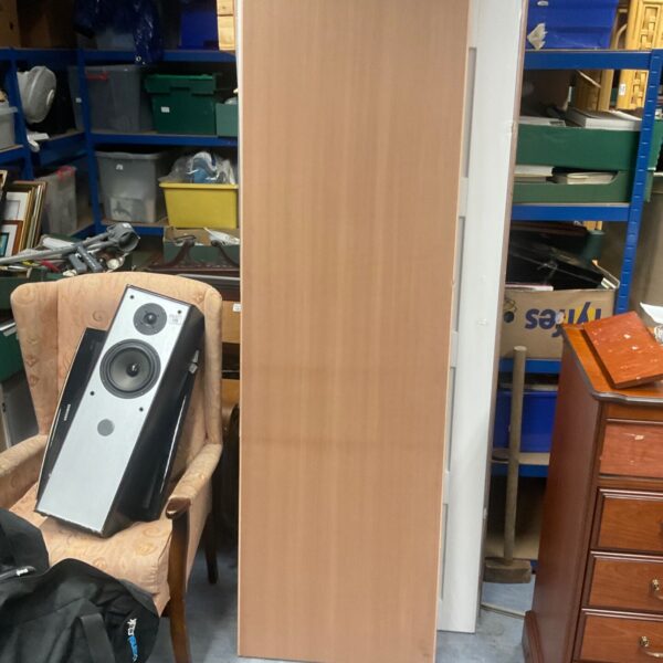 Light wood-effect 78x24 blockboard door with flat panel design