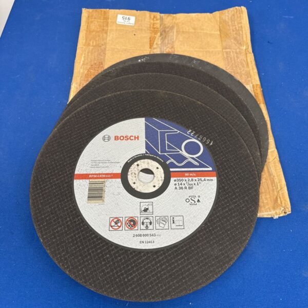 Bosch 350mm cutting discs in original packaging, new condition.