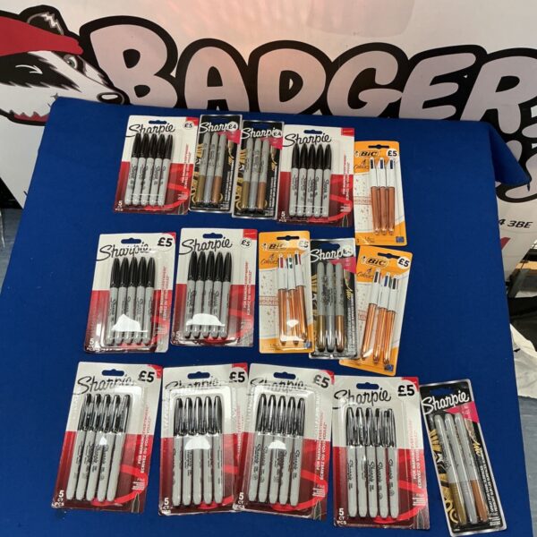 Boxed Sharpie and BIC pens, a stationery lot for collectors.