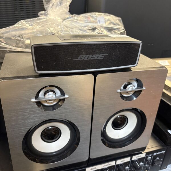 Bush CMC361 micro system speakers with Bose Bluetooth speaker.