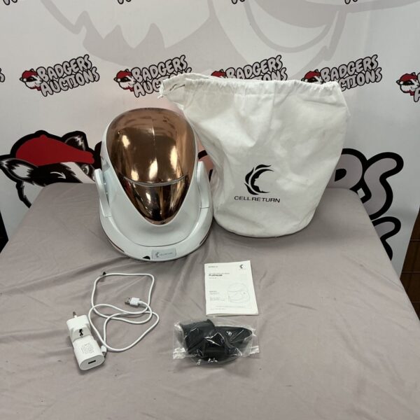 CellReturn LED Mask Platinum with power adapter for skincare.