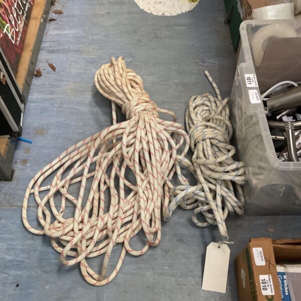 Braided climbing rope for utility and outdoor use.