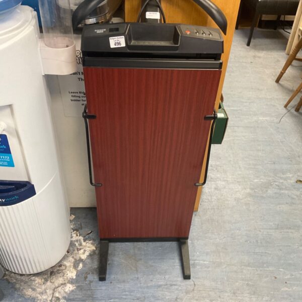 Vintage Corby trouser press and jacket stand in wood.