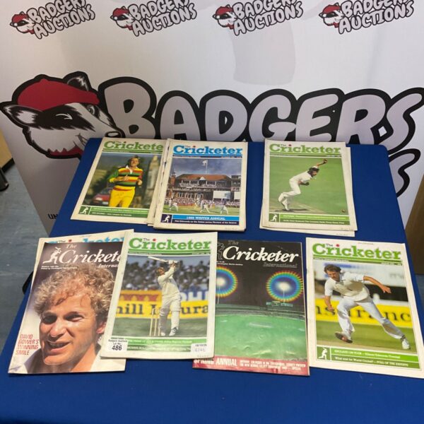 Vintage collection of The Cricketer magazines for cricket enthusiasts.