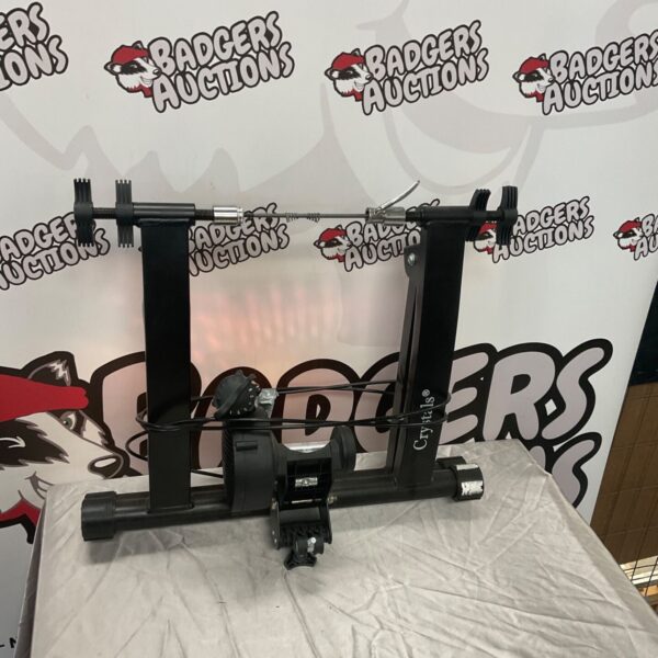 Black Crystals static cycle trainer frame with roller unit and tension cable