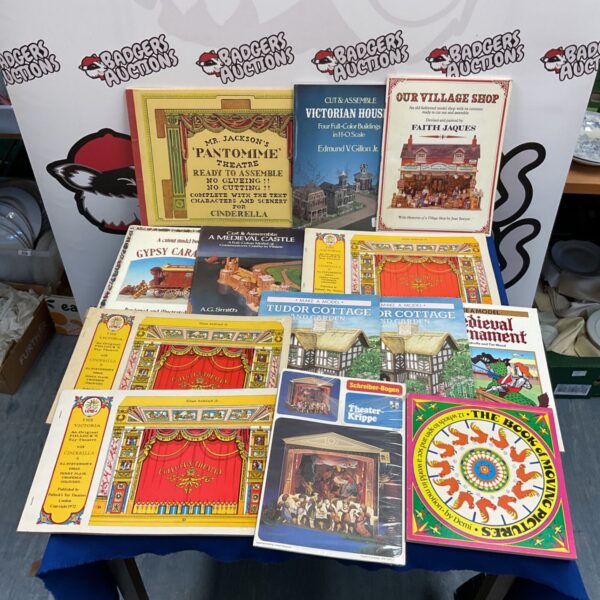 Collection of cut and assemble model building books and toy theatre sheets
