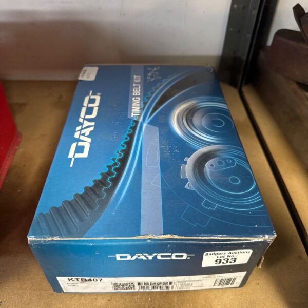 New Dayco KTB407 Ford timing belt kit in original packaging.