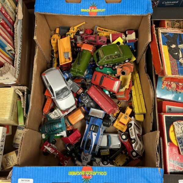 Mixed lot of vintage diecast vehicles including Corgi and Dinky models.