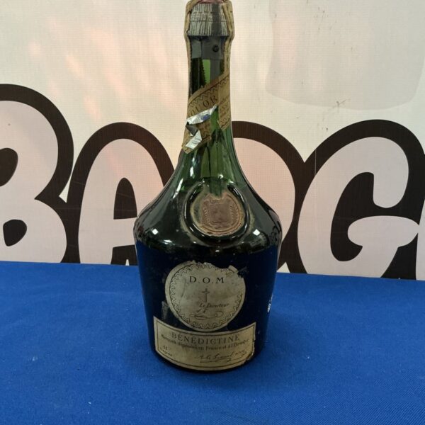 Vintage DOM Benedictine bottle, a collectible French liqueur.