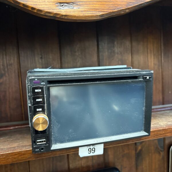 Used double DIN car stereo with touchscreen display for vehicle audio.