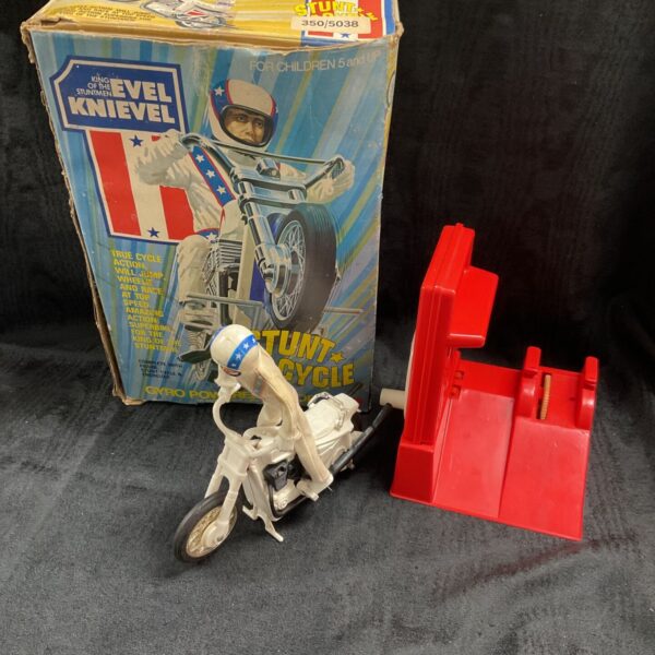 Vintage Evel Knievel Stunt Cycle in original box.