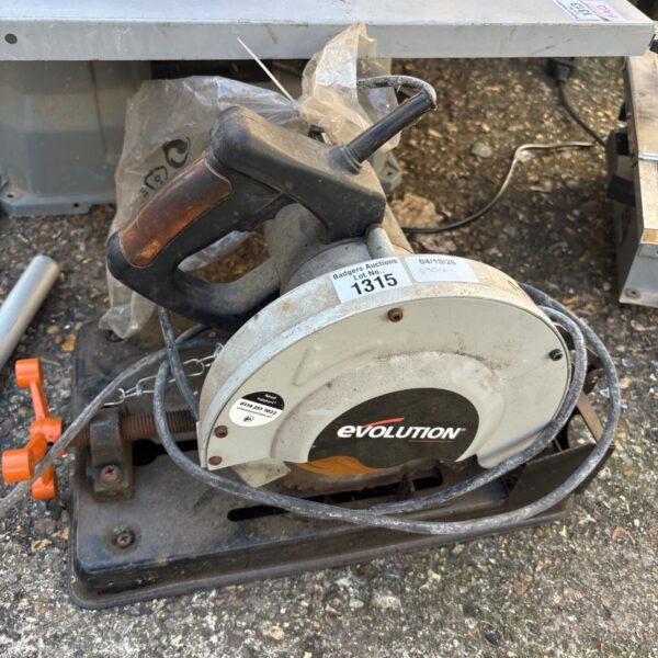 Used Evolution RAGE4 185mm multi-material chop saw for sale.