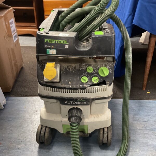 Festool CTM 26 E AC mobile dust extractor with green hose and AUTOclean body