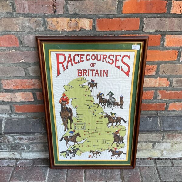 Framed Race Courses of Britain horse racing fabric print by Tony Runyeard