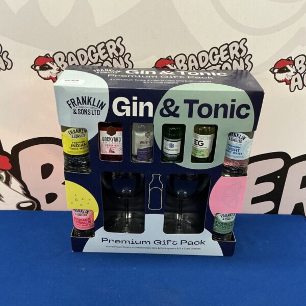 Franklin and Sons Gin Gift Pack with tonic and glasses.