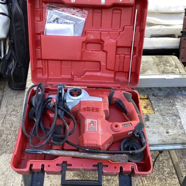 Red Full Boar hammer drill kit open in carrying case.