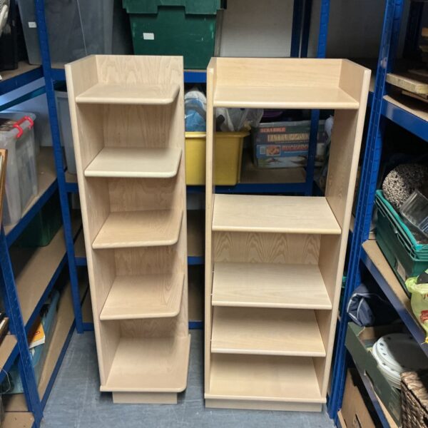 Vintage G Plan shelving units, a pair of mid-century modern bookcases.