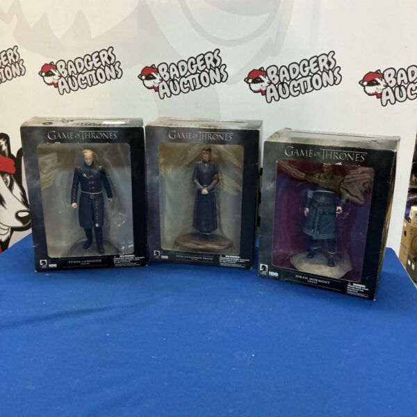 Game of Thrones figures lot including Tywin Lannister, Jorah Mormont, and Littlefinger.