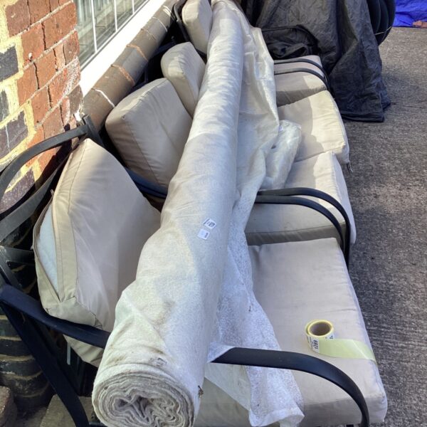 Large roll of garden membrane for weed control in the garden.