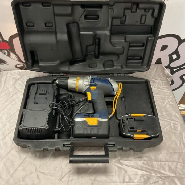 GMC cordless drill in case with battery and charger