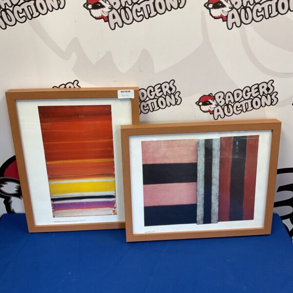 Abstract art prints by Patrick Heron and Sean Scully, horizontal stripe design.
