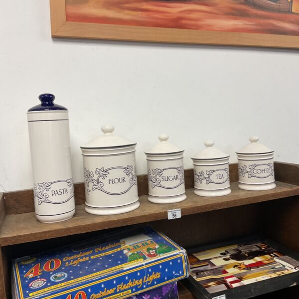 Vintage Hornsea Pottery jars set for kitchen storage.