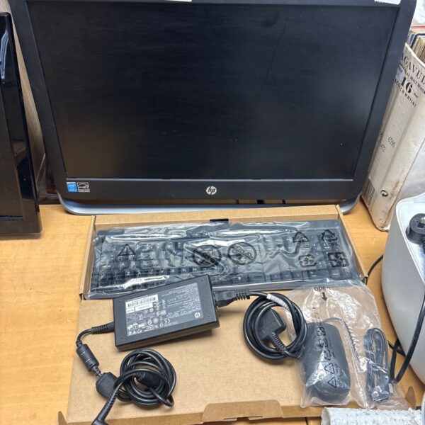 HP ProOne All In One Computer with keyboard and mouse included.