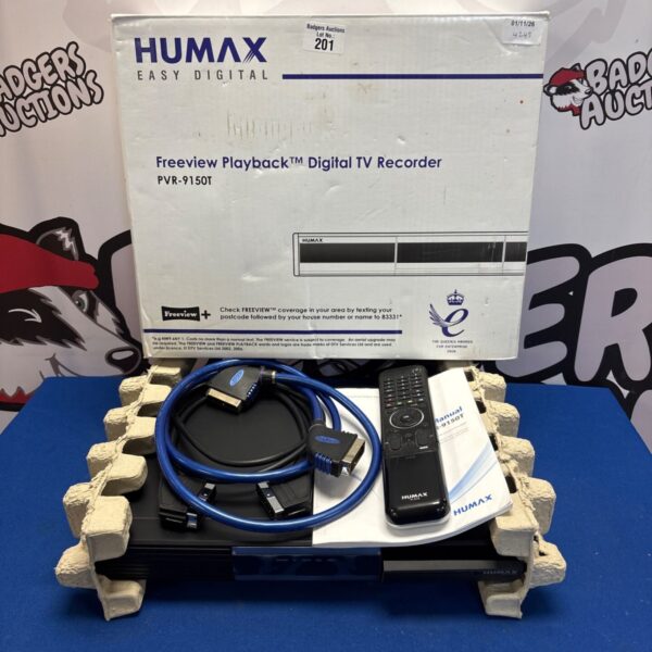 Humax PVR-9150T Freeview Playback recorder with remote, manual and SCART leads
