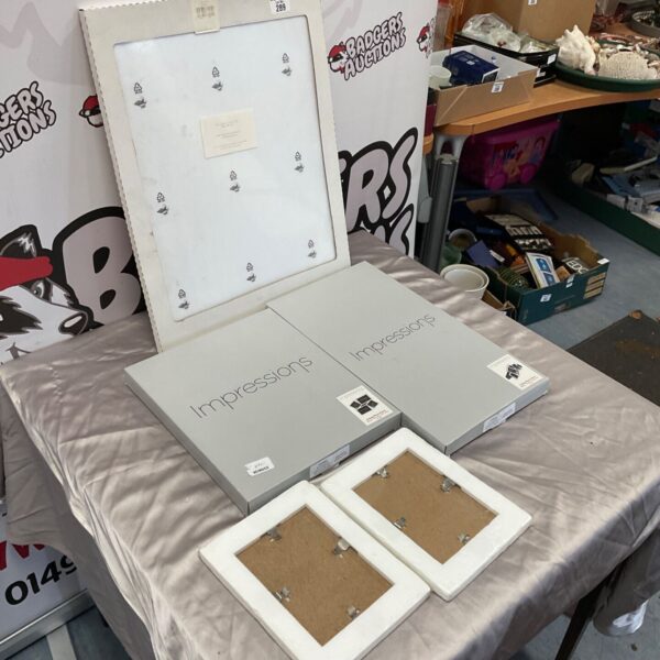 Lot of Impressions photo frames including white, grey boxed and easel-back styles