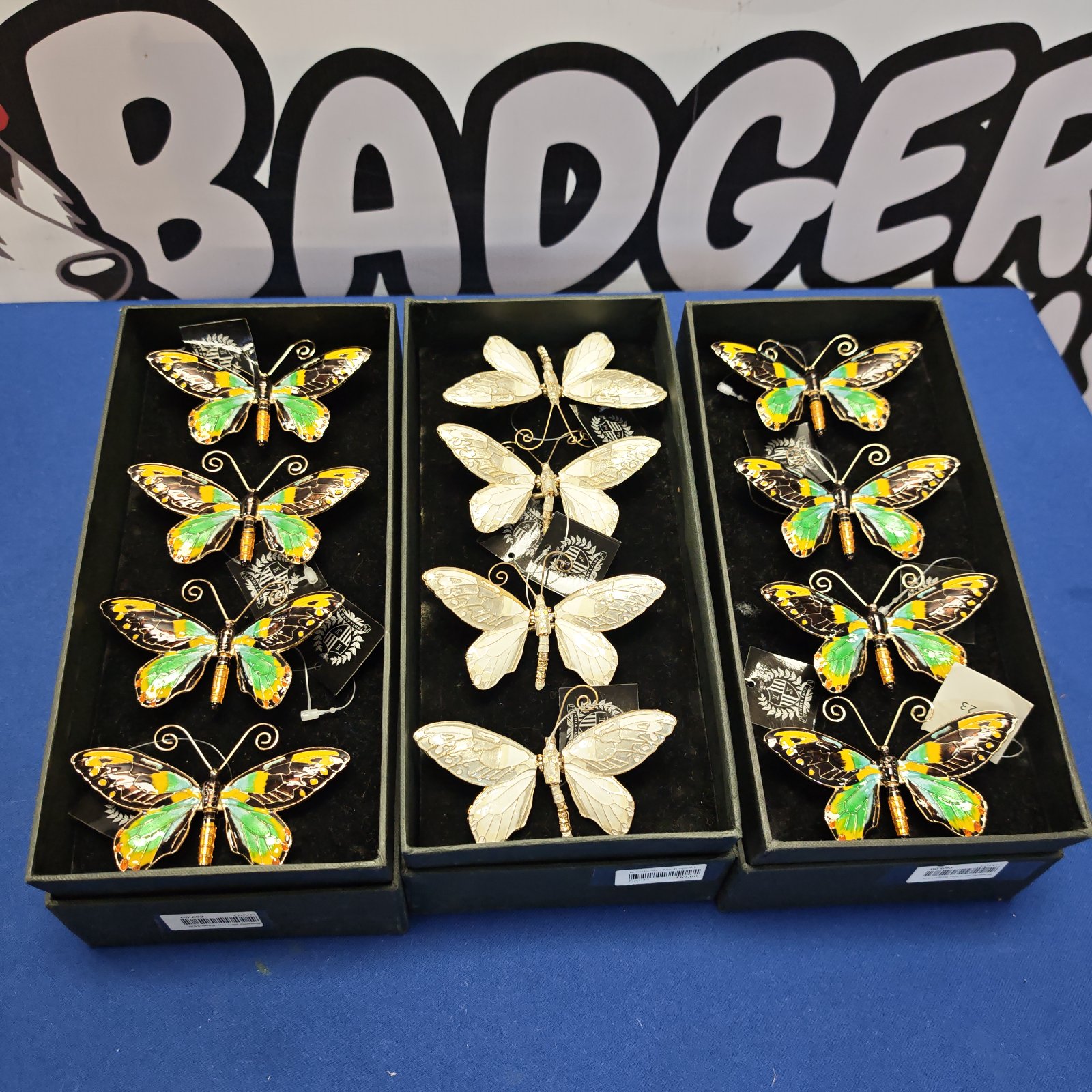 India Jayne London butterfly napkin rings in original boxes.