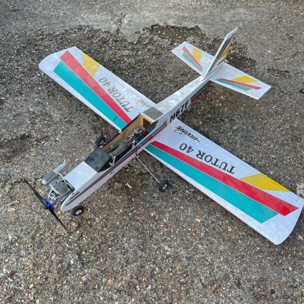 Vintage Irvine Tutor 40 RC airplane with wings.