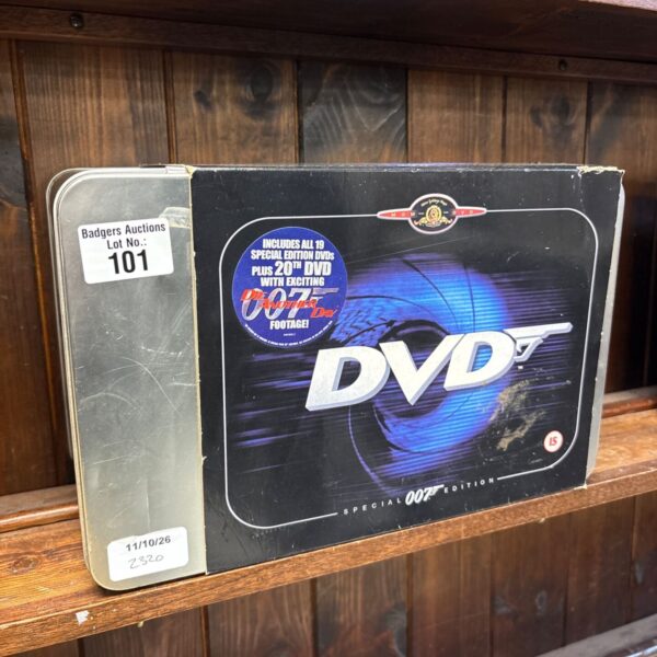 James Bond DVD collection in a special edition metal tin.