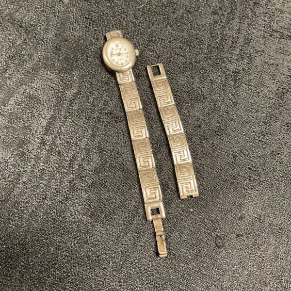 Jean Pierre sterling silver wristwatch with bracelet.