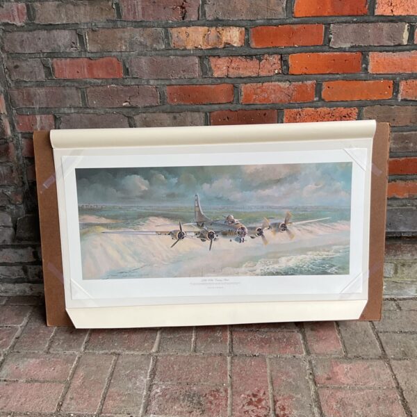 Keith Ferris Little Willie print depicting a damaged B-17 aircraft.
