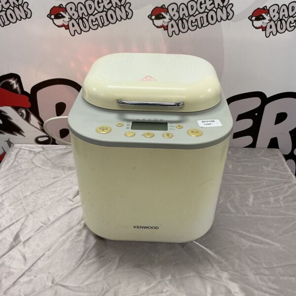 Cream Kenwood breadmaker with grey control panel and digital display