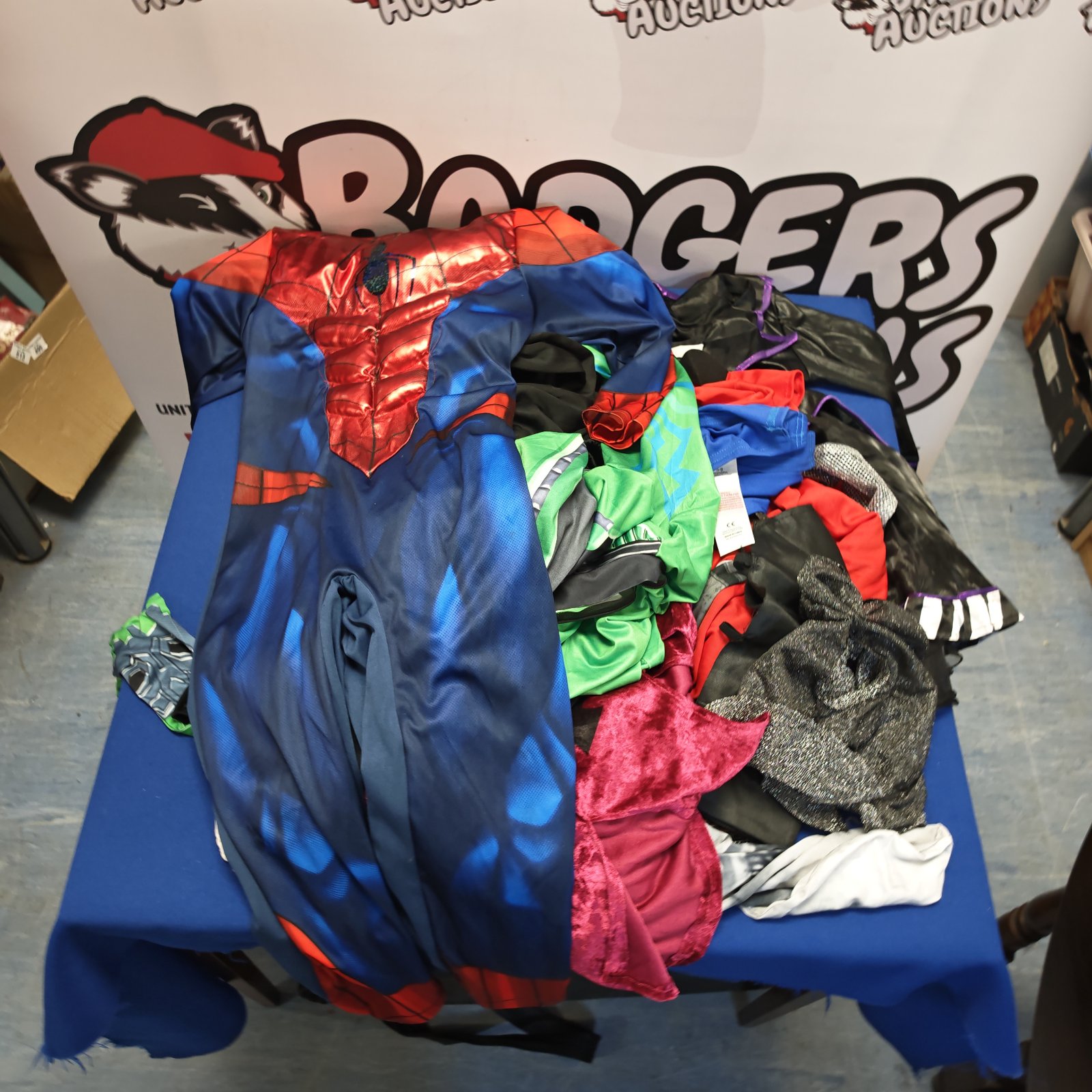 Kids fancy dress costumes lot including Spiderman and witches outfit.