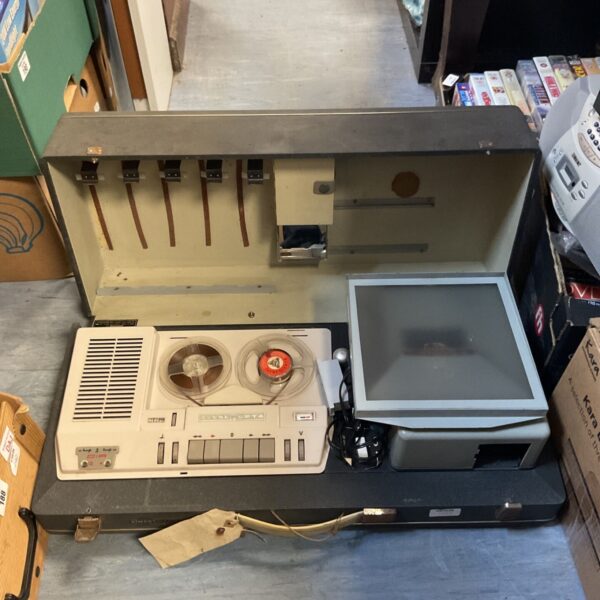 Vintage Kindermann dtc reel to reel tape recorder and projector in case.