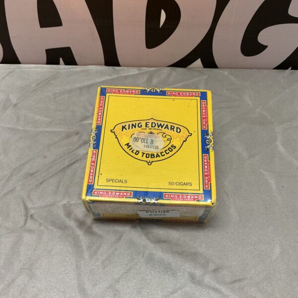 King Edward Mild Tobaccos Specials box of 50 cigars, yellow printed packaging