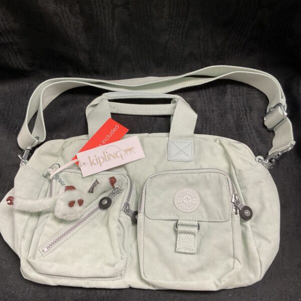 Kipling Icy Mint shoulder bag with tags and Eva the Ape charm