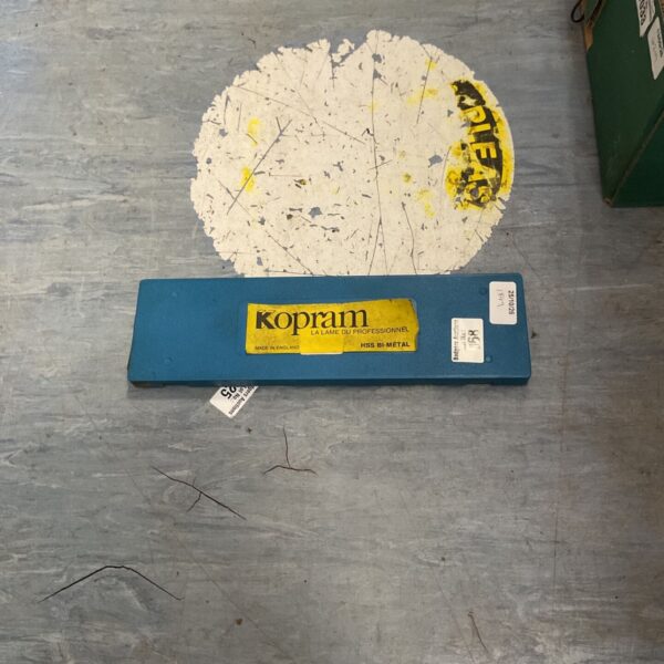 Blue Kopram HSS bi-metal hacksaw blade packaging with yellow label