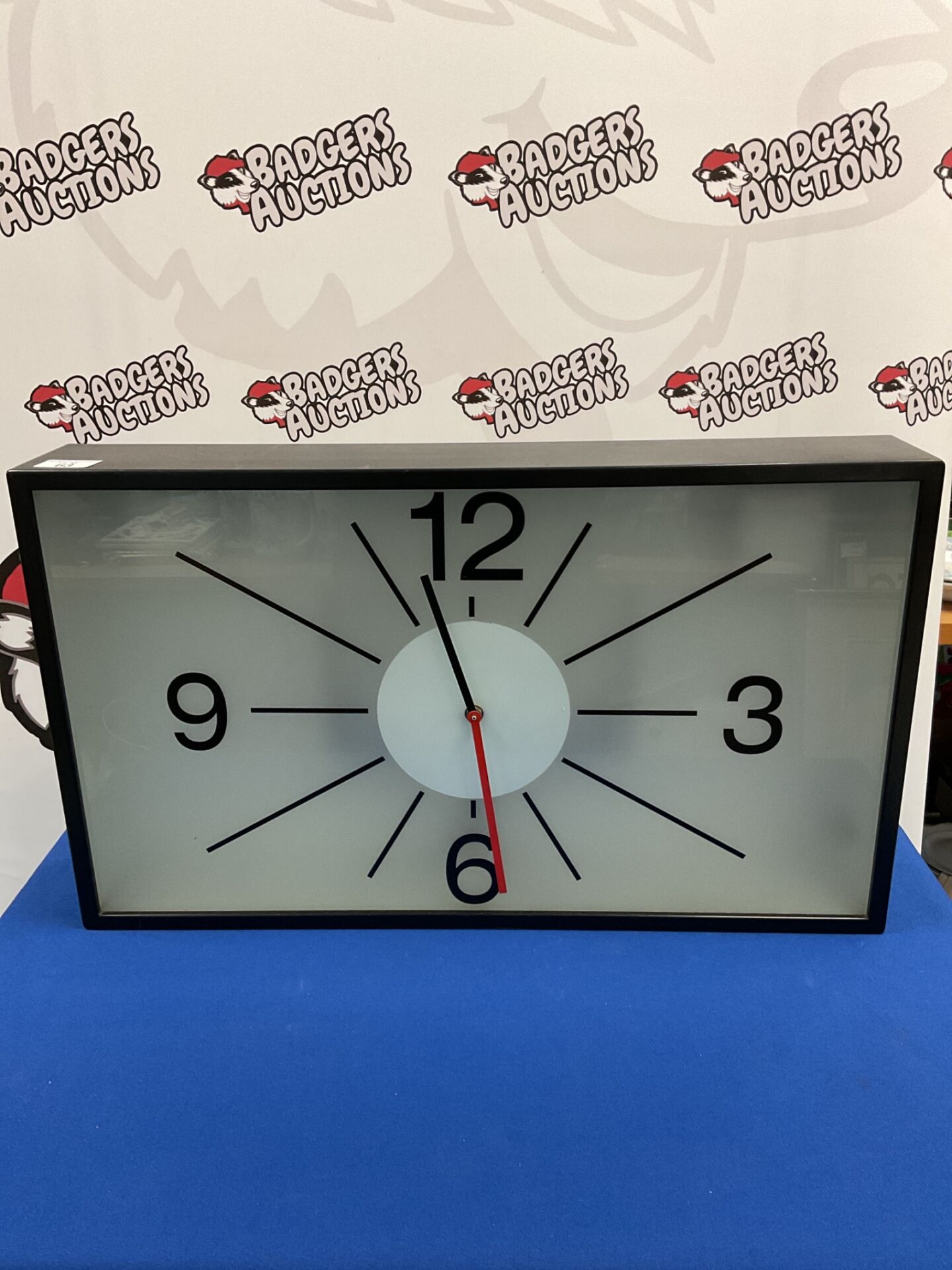 063 Large rectangular illuminated wall clock